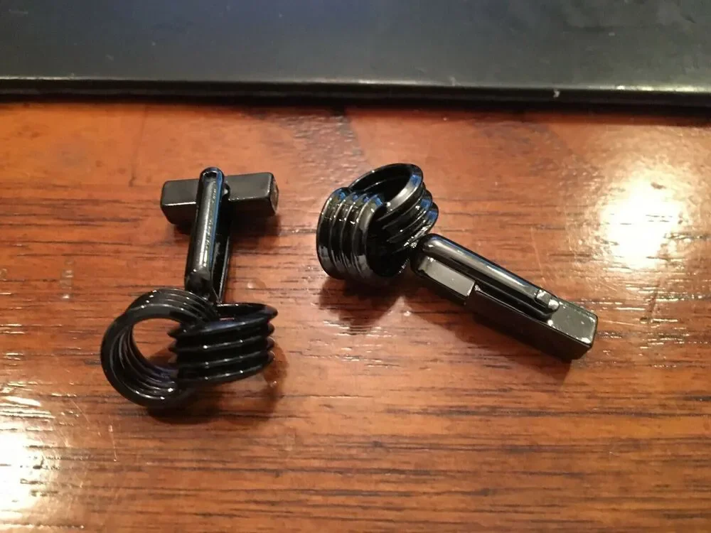 VTG Gun Metal Black Tone Cufflink Set, Knots Design